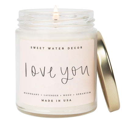 Love You 9 oz Soy Candle - Home Decor & Gifts - Mae It Be Home