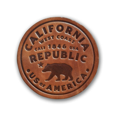 California Republic Leather Coaster - Mae It Be Home