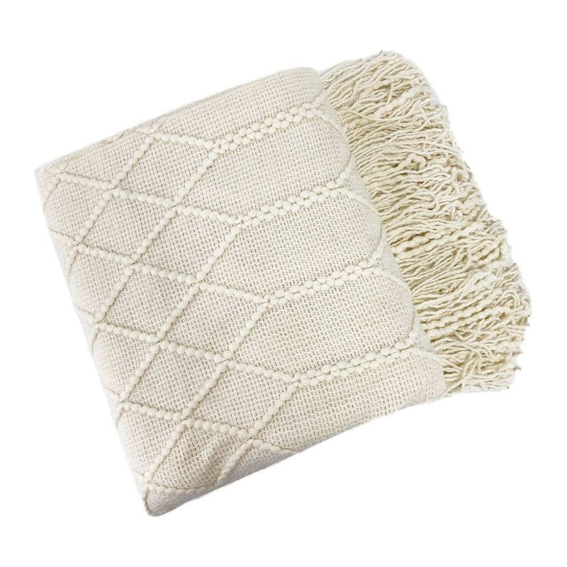 Grey Rhombus Diamond Knit 50x60 Inch Throw Blanket - Mae It Be Home