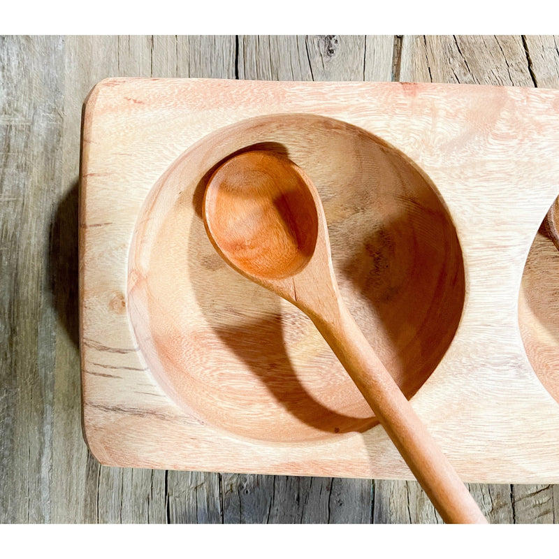 Guamuchil Wood 3-Section Salsa Dish - Mae It Be Home