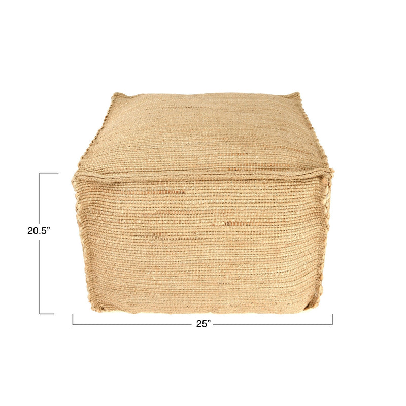 Hand-Woven Jute Pouf - Mae It Be Home