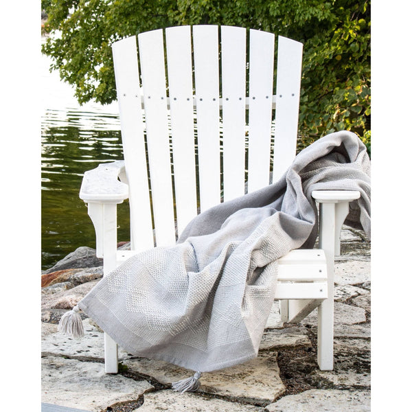 Hand Woven Outdoor Safe Adeline Throw Gray - Mae It Be Home