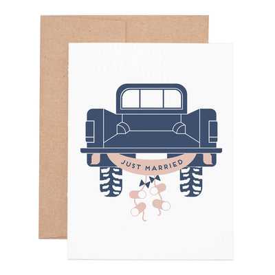 Just Married Truck Greeting Card - Mae It Be Home