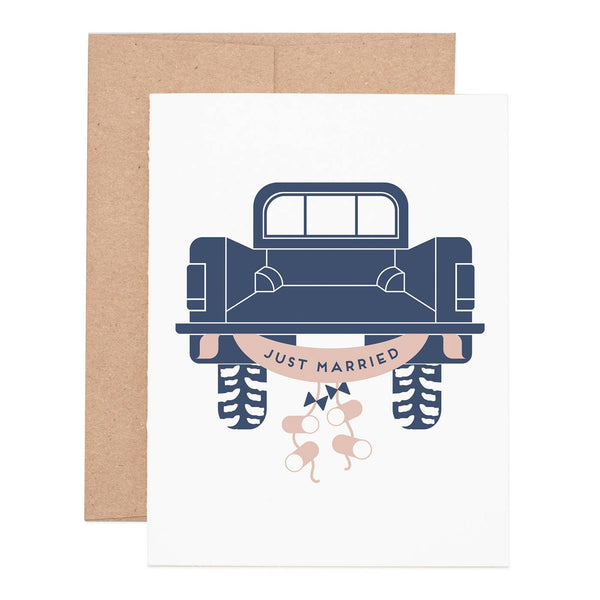 Just Married Truck Greeting Card - Mae It Be Home