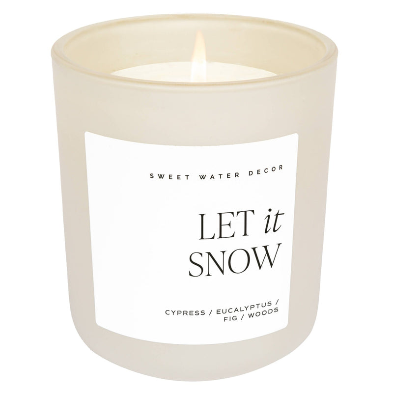Let It Snow 15 oz Soy Candle, Matte Jar - Home Decor - Mae It Be Home