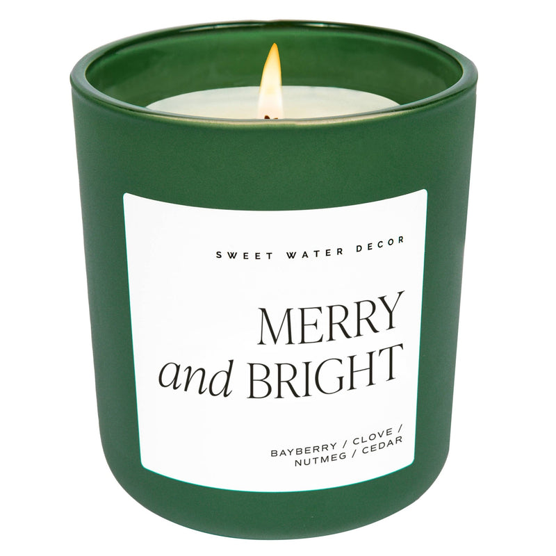 Merry and Bright 15 oz Soy Candle, Matte - Mae It Be Home