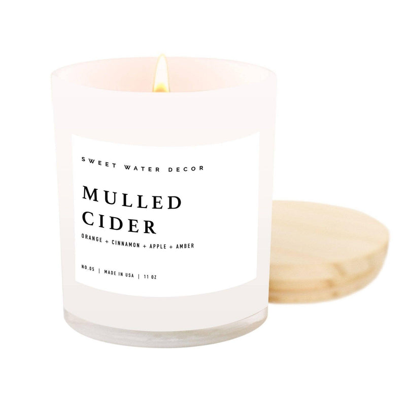 Mulled Cider Soy Candle - White Jar - 11 oz - Mae It Be Home