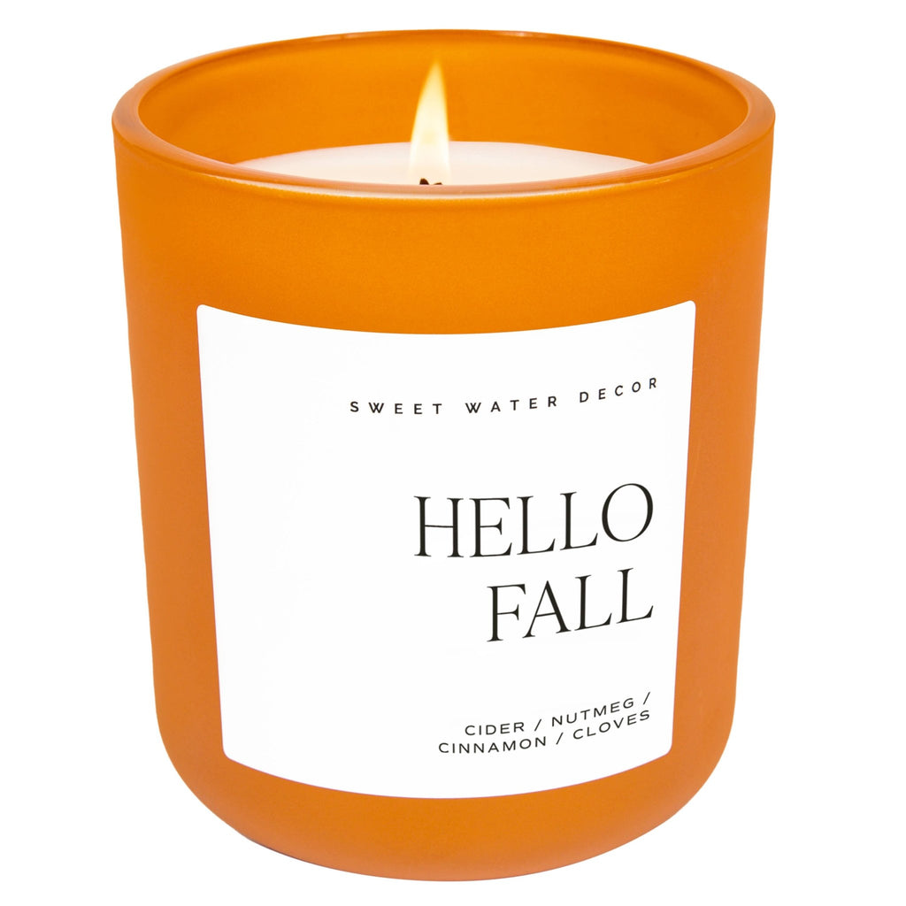 *NEW* Hello Fall 15 oz Soy Candle, Matte Jar - Fall Decor - Mae It Be Home