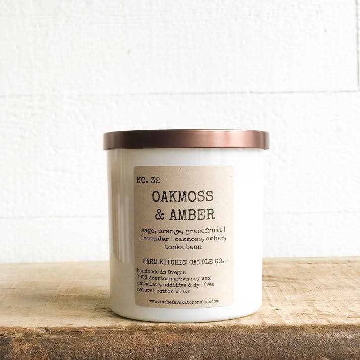 Oakmoss & Amber Soy Candle - Mae It Be Home