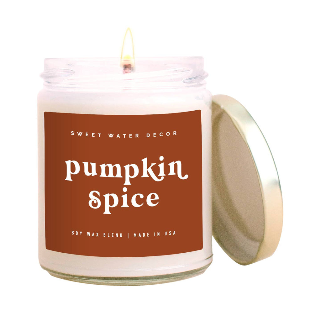 Pumpkin Spice Soy Candle - Clear Jar - 9 oz - Mae It Be Home