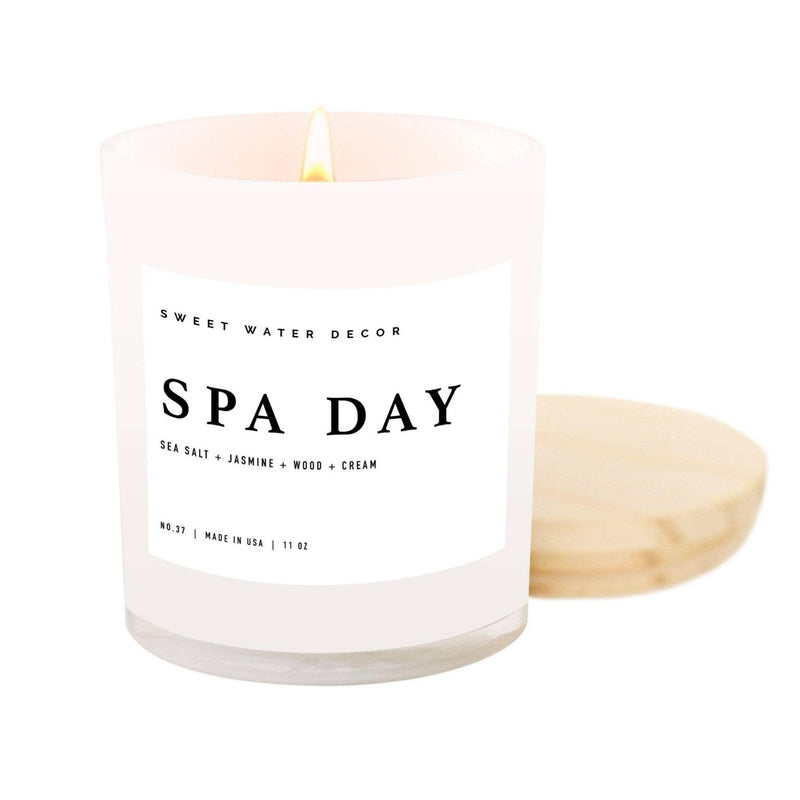 Spa Day Soy Candle - White Jar - 11 oz - Mae It Be Home