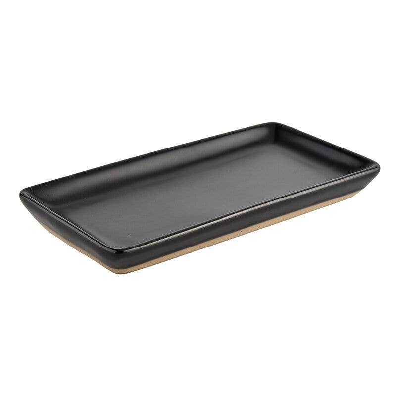 Stoneware Tray - Matte Black - 8x4" - Mae It Be Home