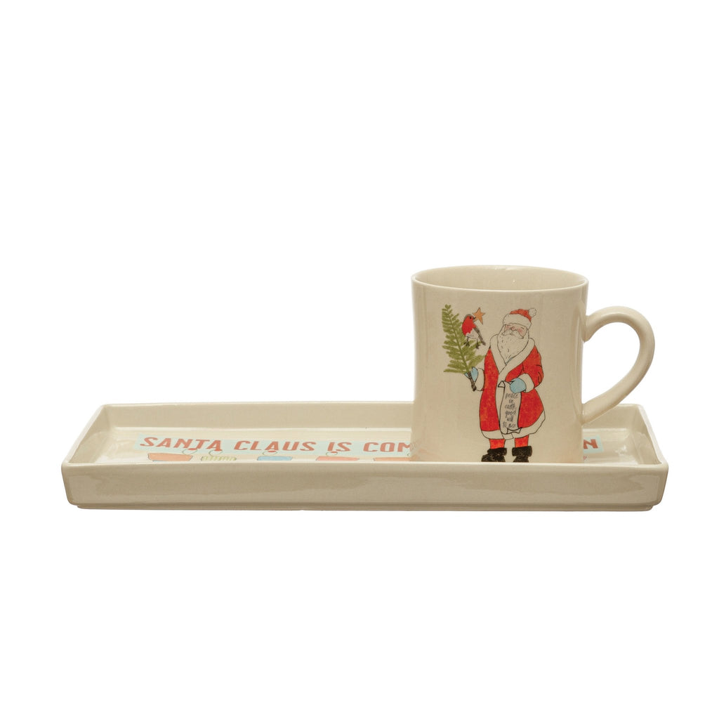 Stoneware Tray & Mug Set - Mae It Be Home