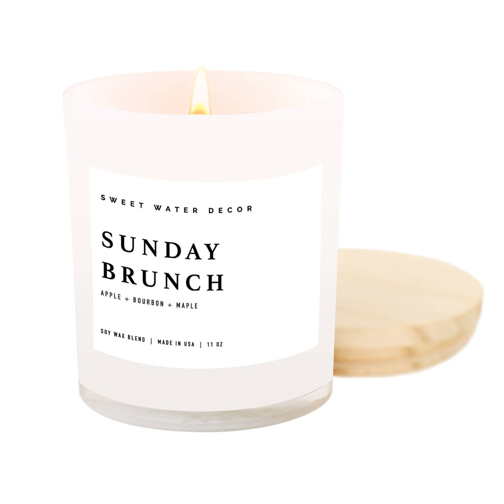 Sunday Brunch Soy Candle - White Jar - 11 oz - Mae It Be Home