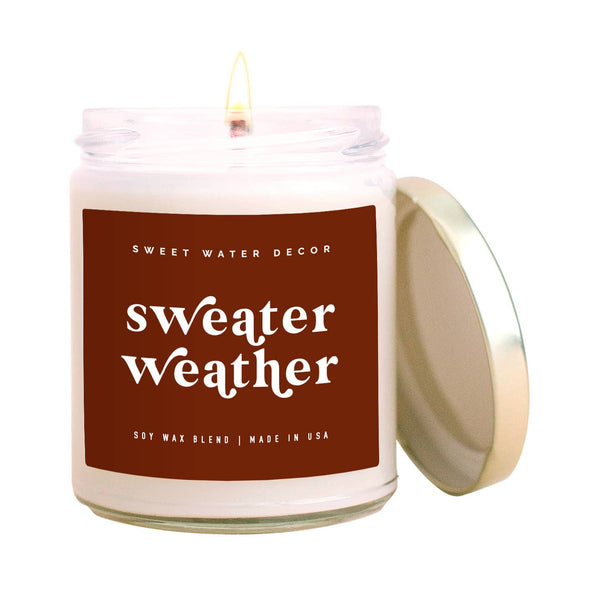 Sweater Weather Soy Candle - Clear Jar - 9 oz - Mae It Be Home