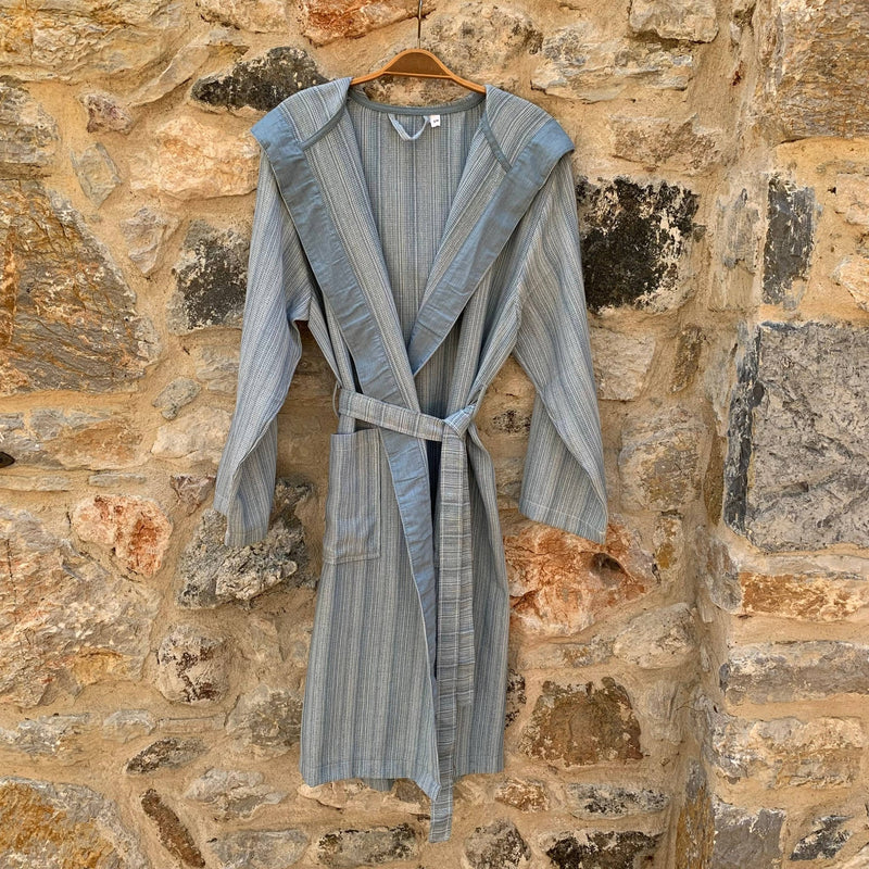 Turkish Hooded Robe: Blue / S/M - Mae It Be Home