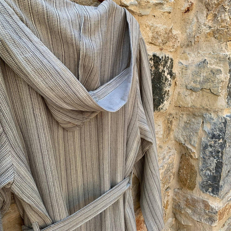 Turkish Hooded Robe: Grey / S/M - Mae It Be Home