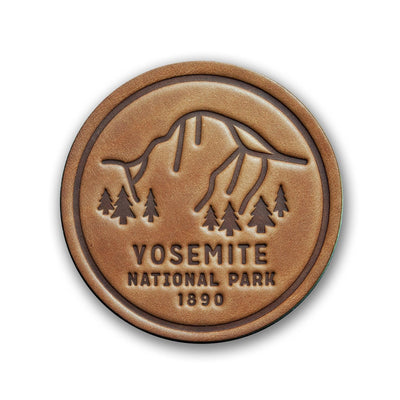 Yosemite National Park Leather Coaster - Mae It Be Home